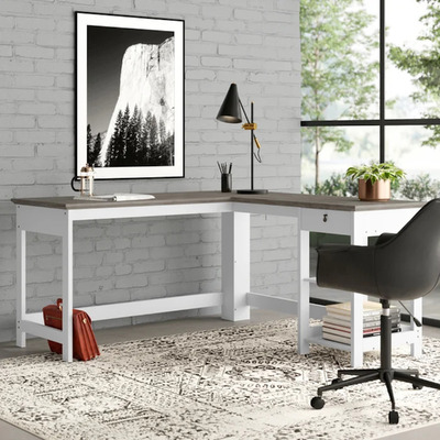 Grey White Bronville 1 Drawer Corner Desk Product Video